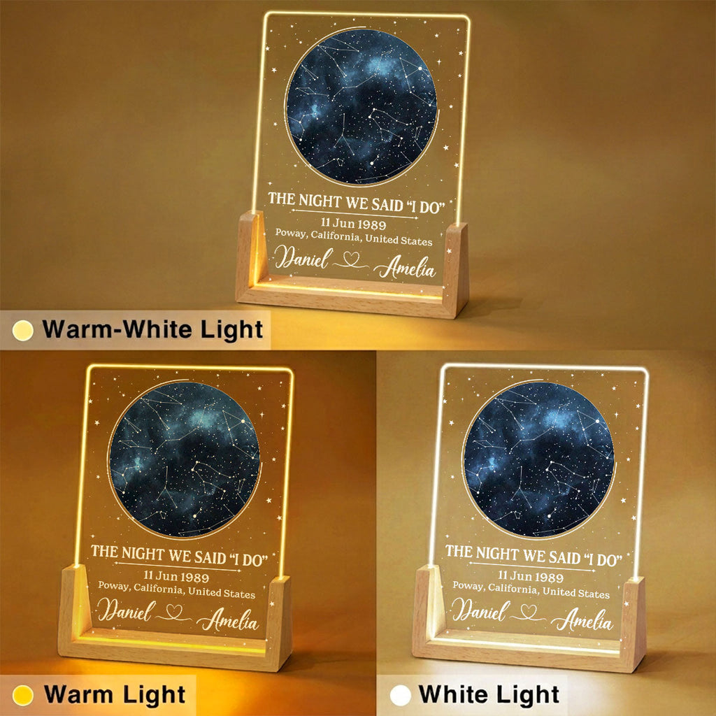 Custom Couple Gift for Anniversary, Valentine's Day, Christmas • The Night - Personalized Night Light