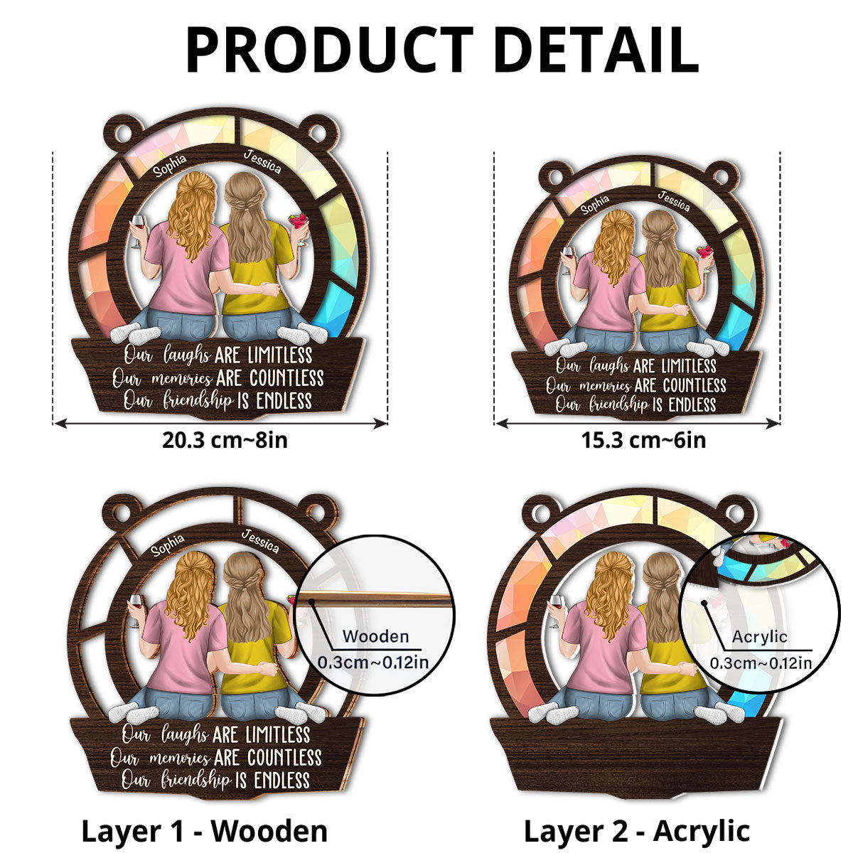 Custom Best Friend Hanging Decor, Friendship Birthday Gifts • Our Memories Are Countless - Personalized Suncatcher