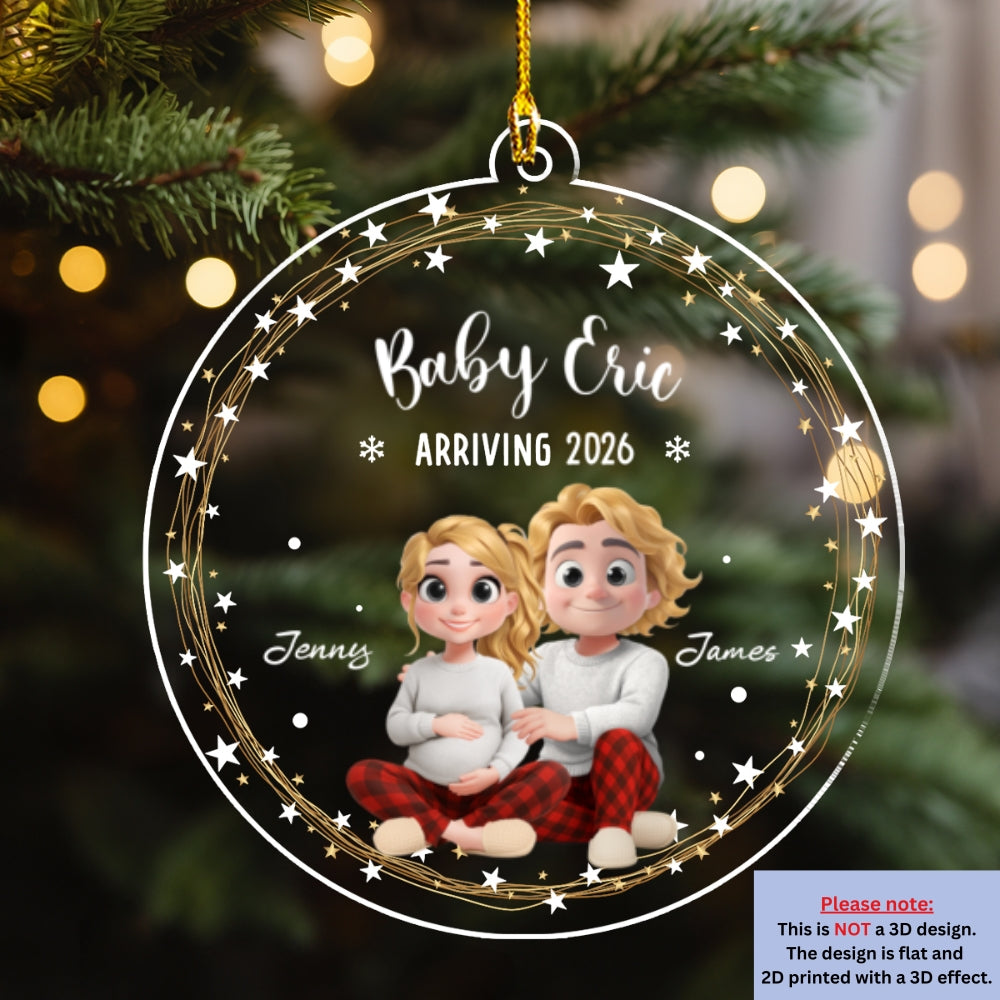 Custom Family Ornament, Christmas Gift for Family Members •  Arrive To This World - Personalized Acrylic Ornament