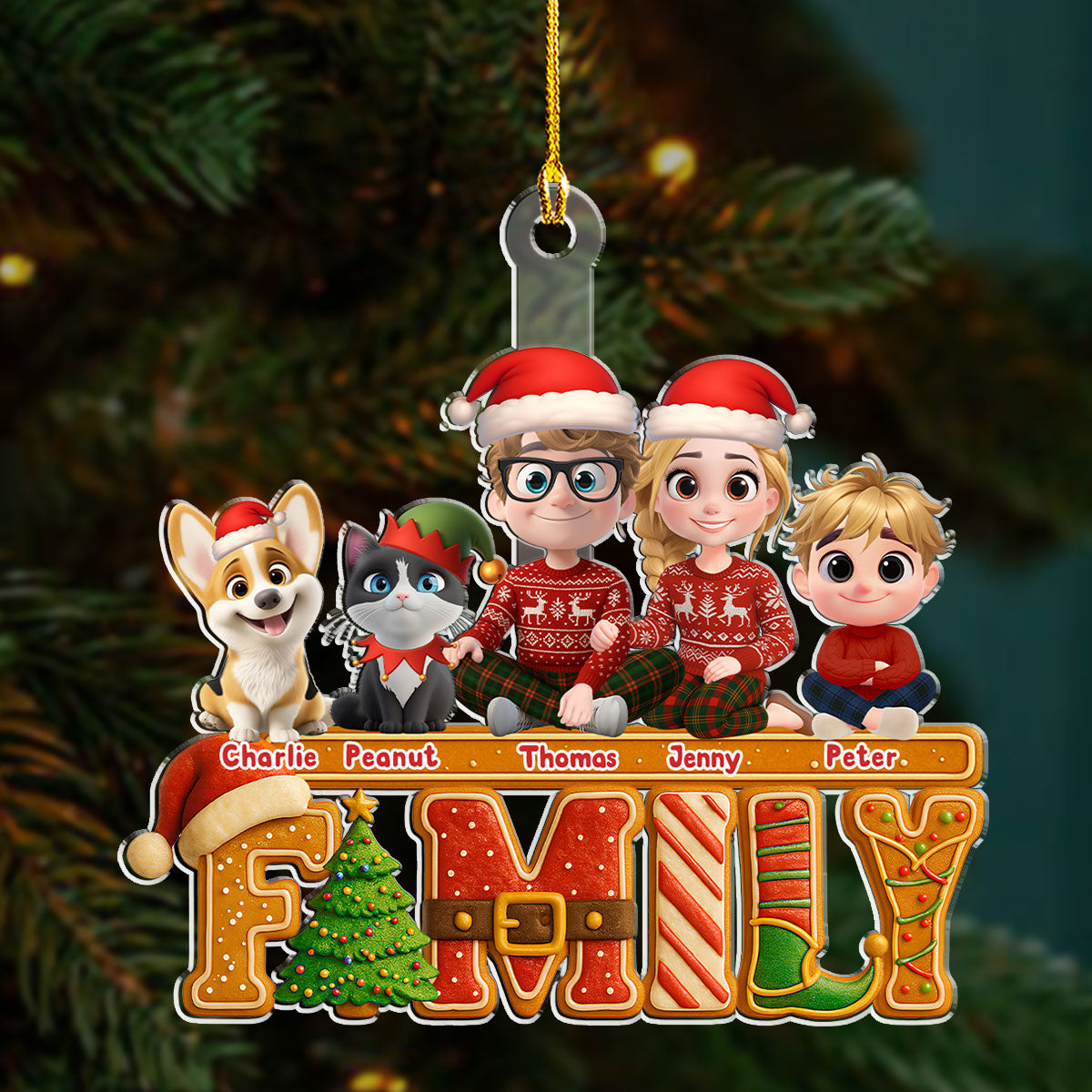 Custom Family Ornament, Christmas Gift for Family Members •  Our Christmas Laughter - Personalized Acrylic Ornament