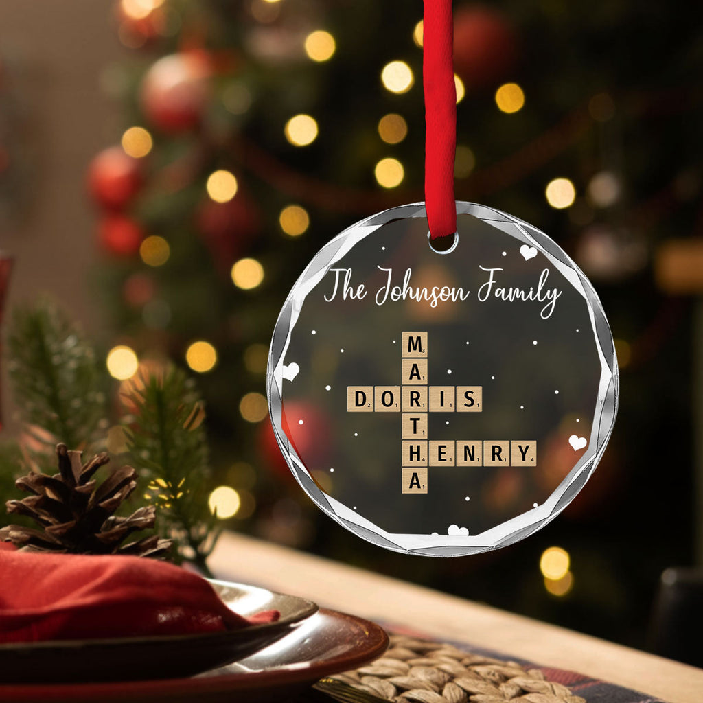 Custom Keepsake Christmas Ornament •  Together We Complete The Puzzle - Personalized Glass Ornament