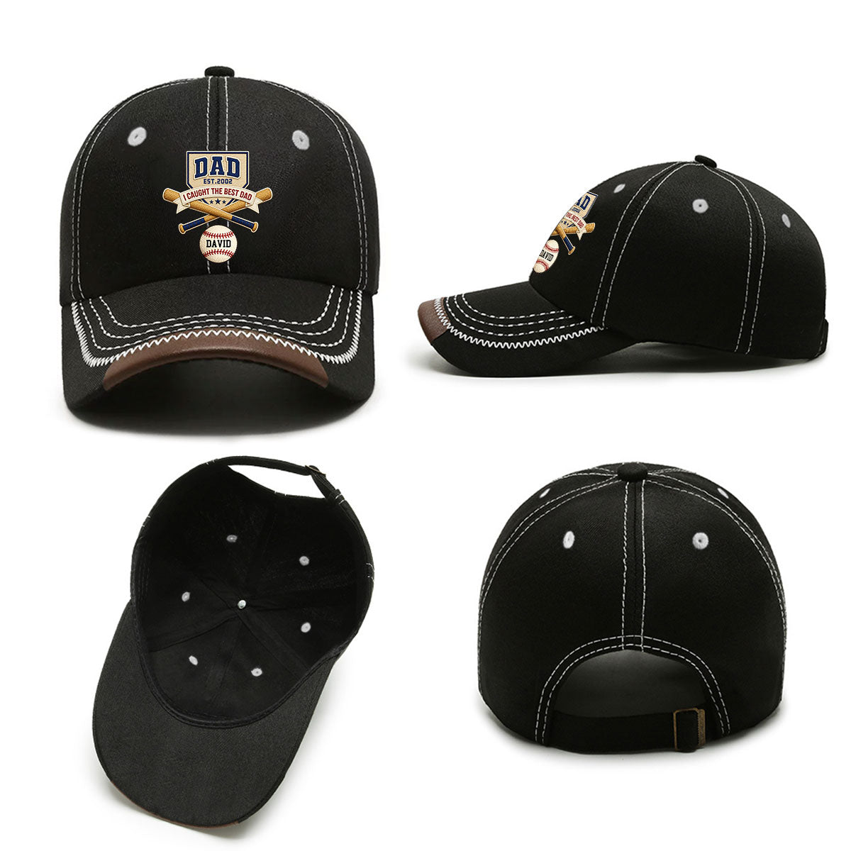 We Caught The Best Baseball Dad - Personalized Vintage Soft Baseball Cap