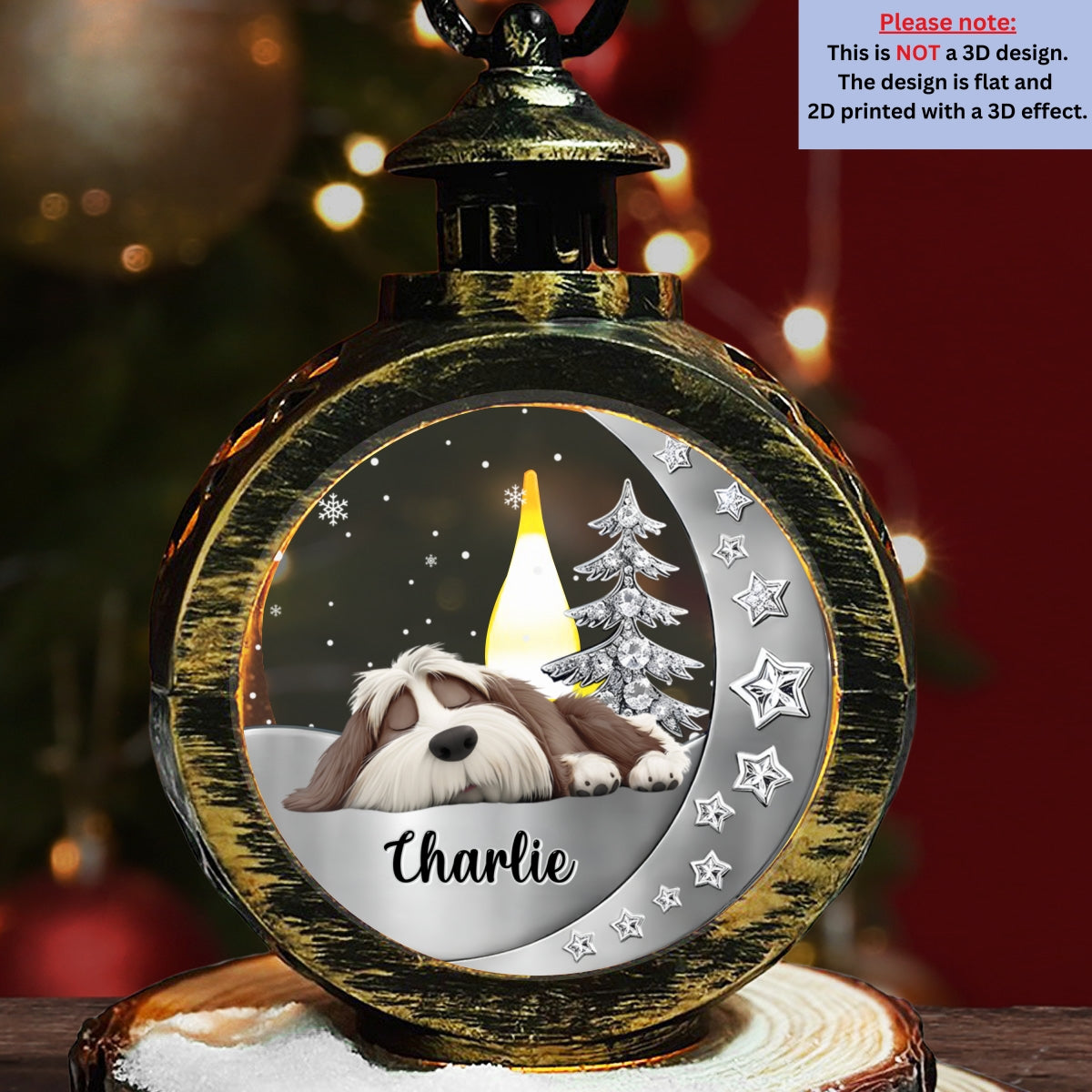 Custom Memorial Christmas Night Light, Remembrance Gifts • Beside You - Personalized 3D Effect Christmas Lantern