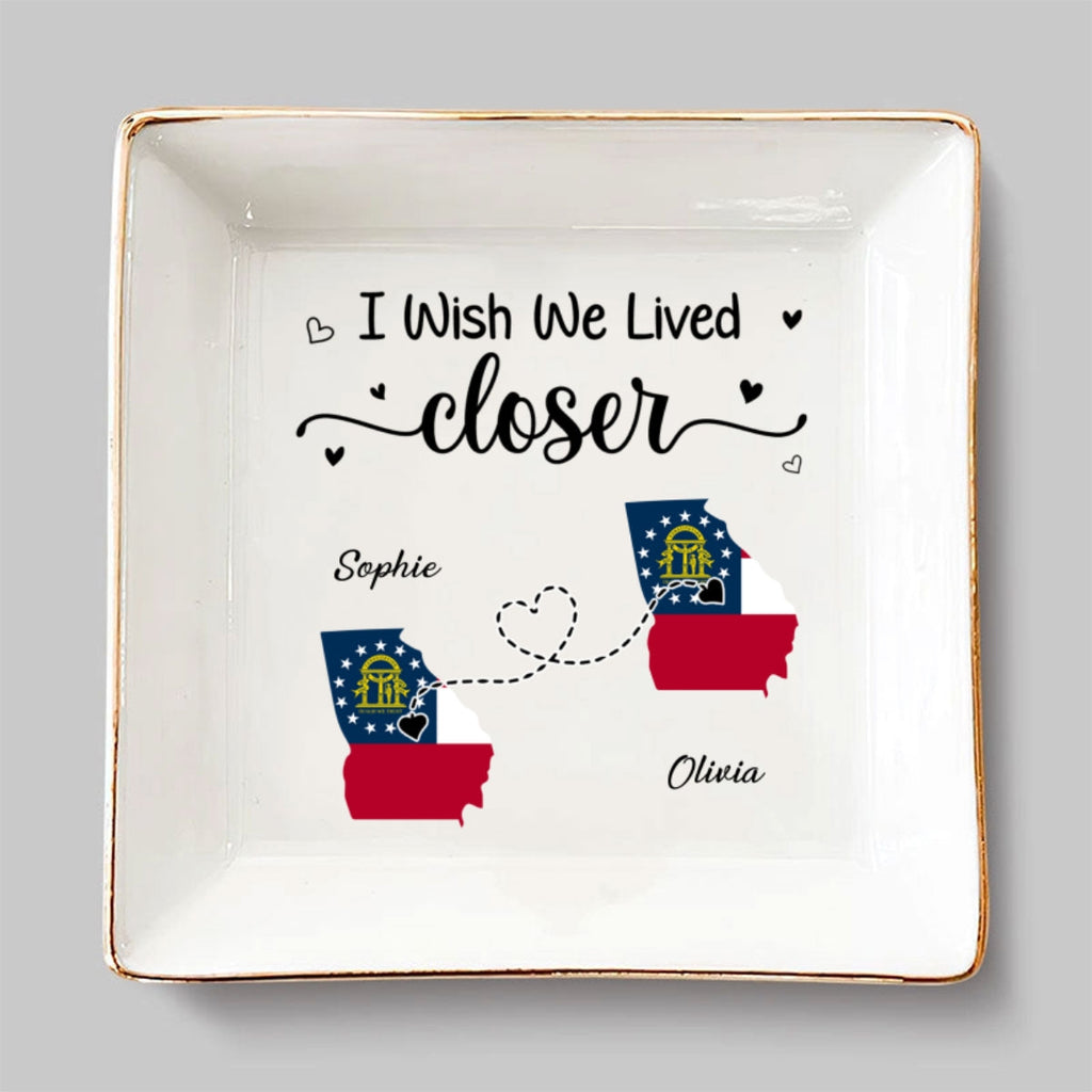 Custom Trinket Dish Gift for Friend, for Soul Sister • No Distance Between Us - Personalized Jewelry Dish