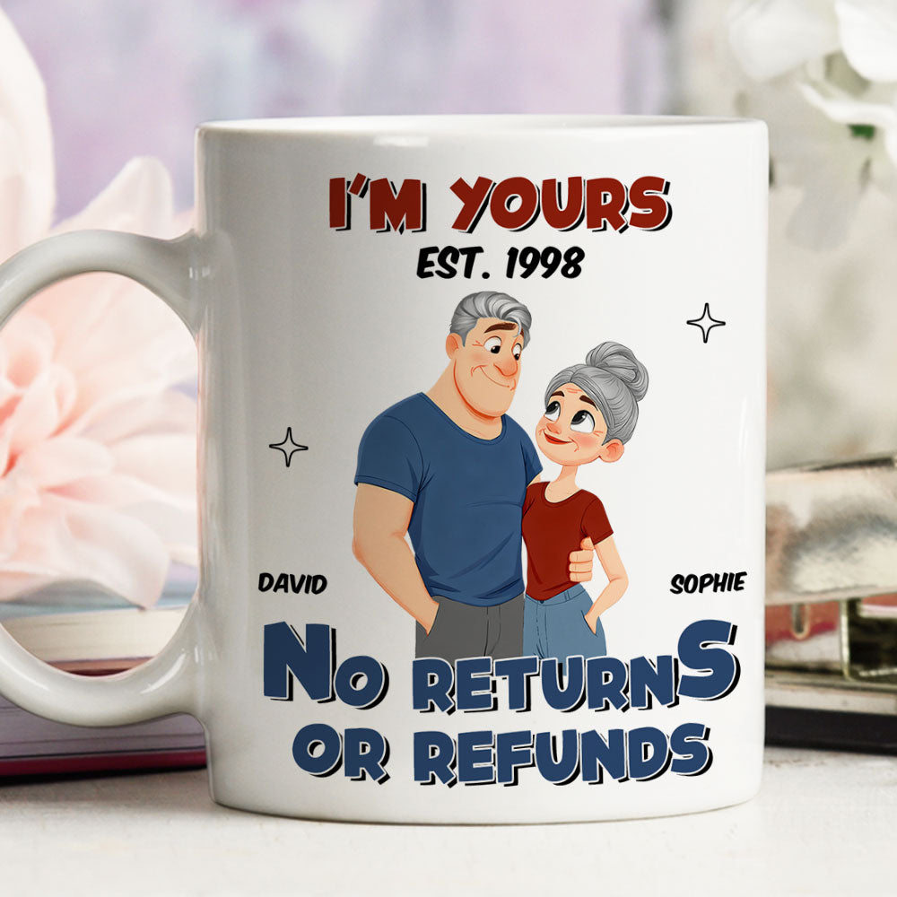 Custom Anniversary Keepsake Gifts For Couple • No Refund Cartoon - Personalized Coffee Mug