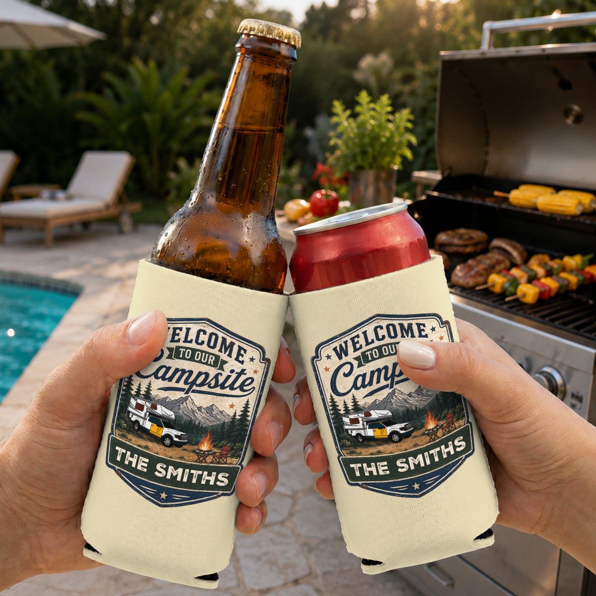 Our Campsite - Personalized Skinny Can Cooler