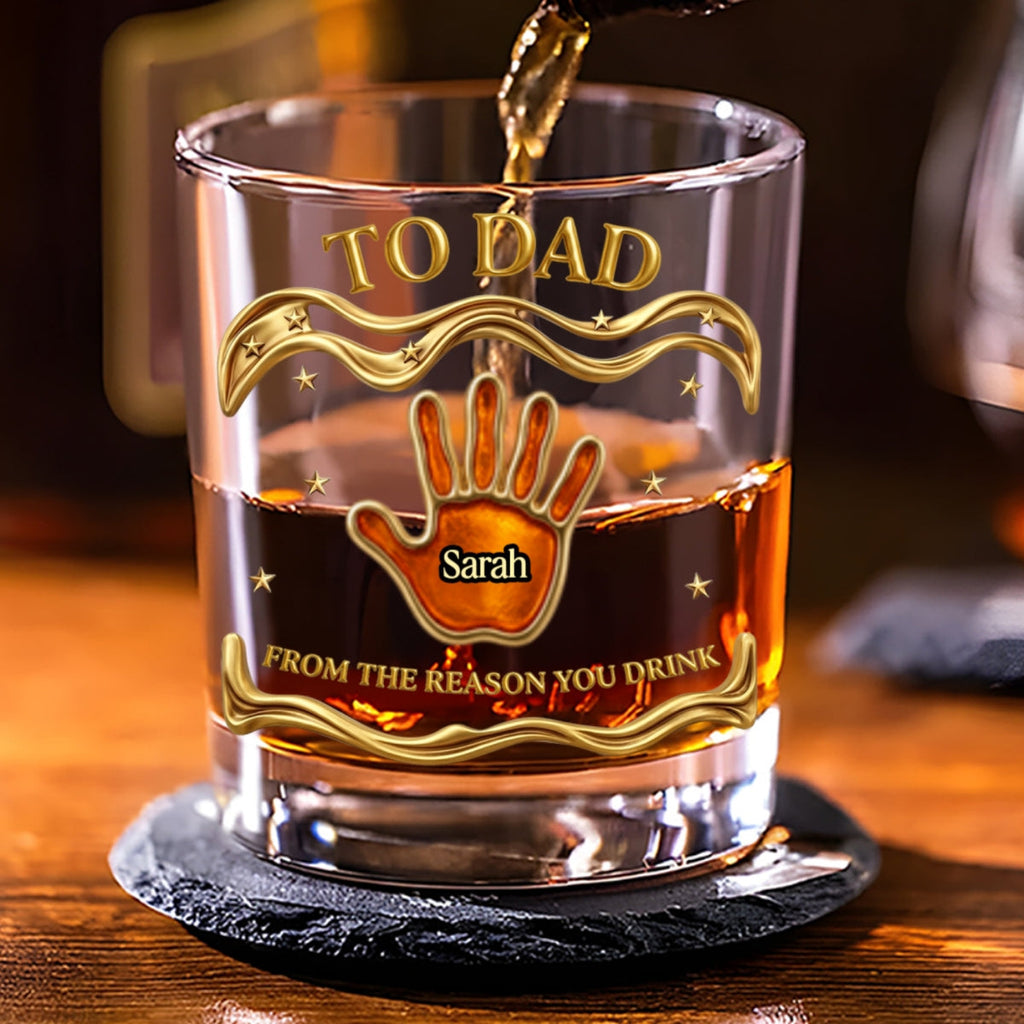 Custom Father's Day Birthday Gifts for Husband • To Papa Whiskey - Personalized Whiskey Glass