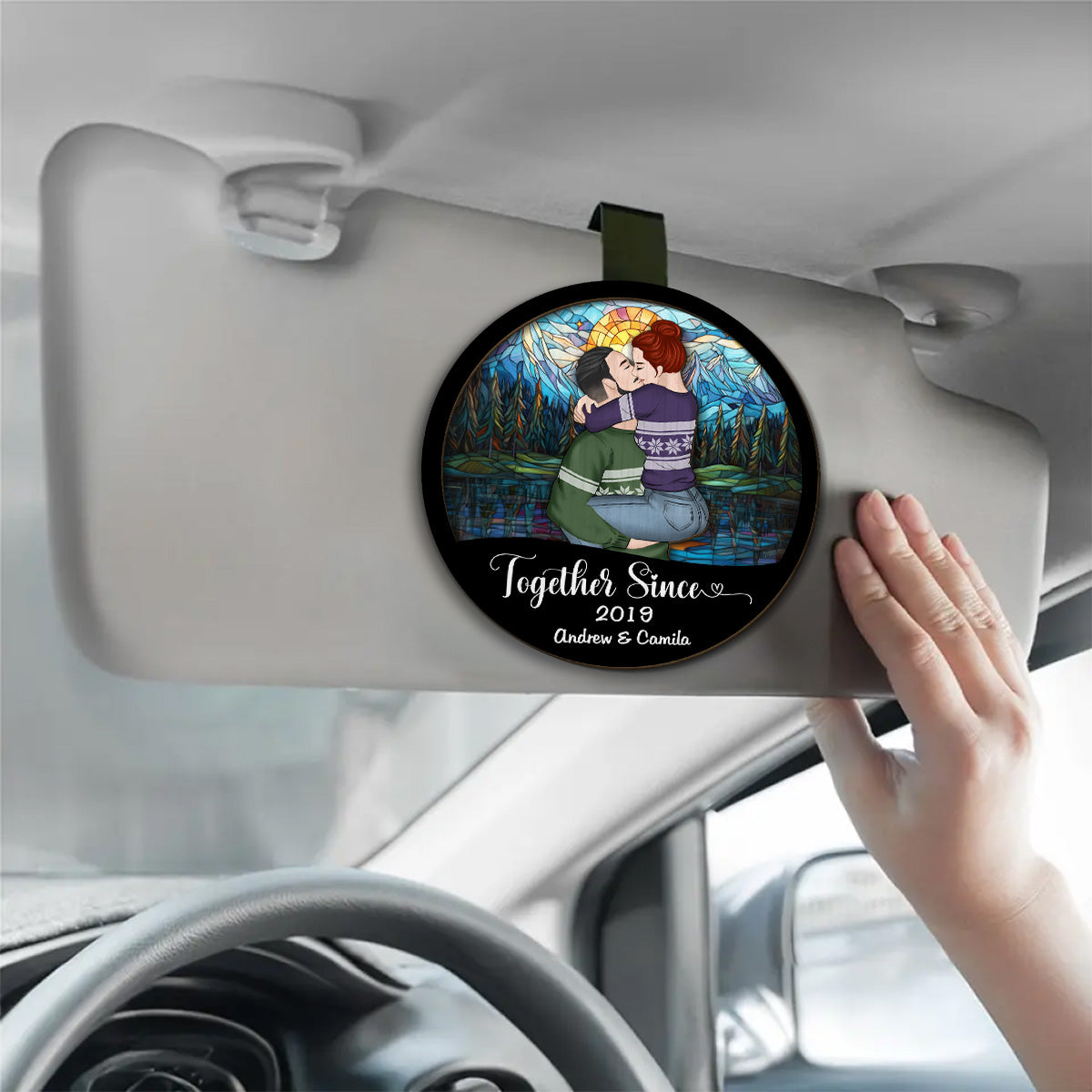 Our First Christmas Together - Personalized Car Visor Clip