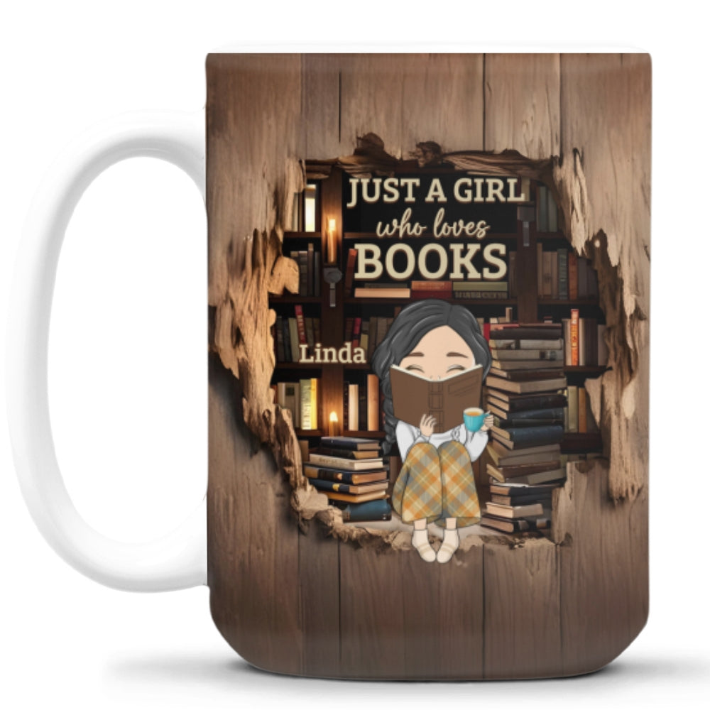 Custom Christmas & Birthday Keepsake Gift • Just A Book Lover - Personalized Coffee Mug