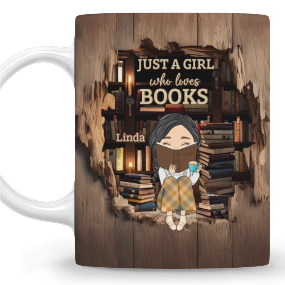 Custom Christmas & Birthday Keepsake Gift • Just A Book Lover - Personalized Coffee Mug