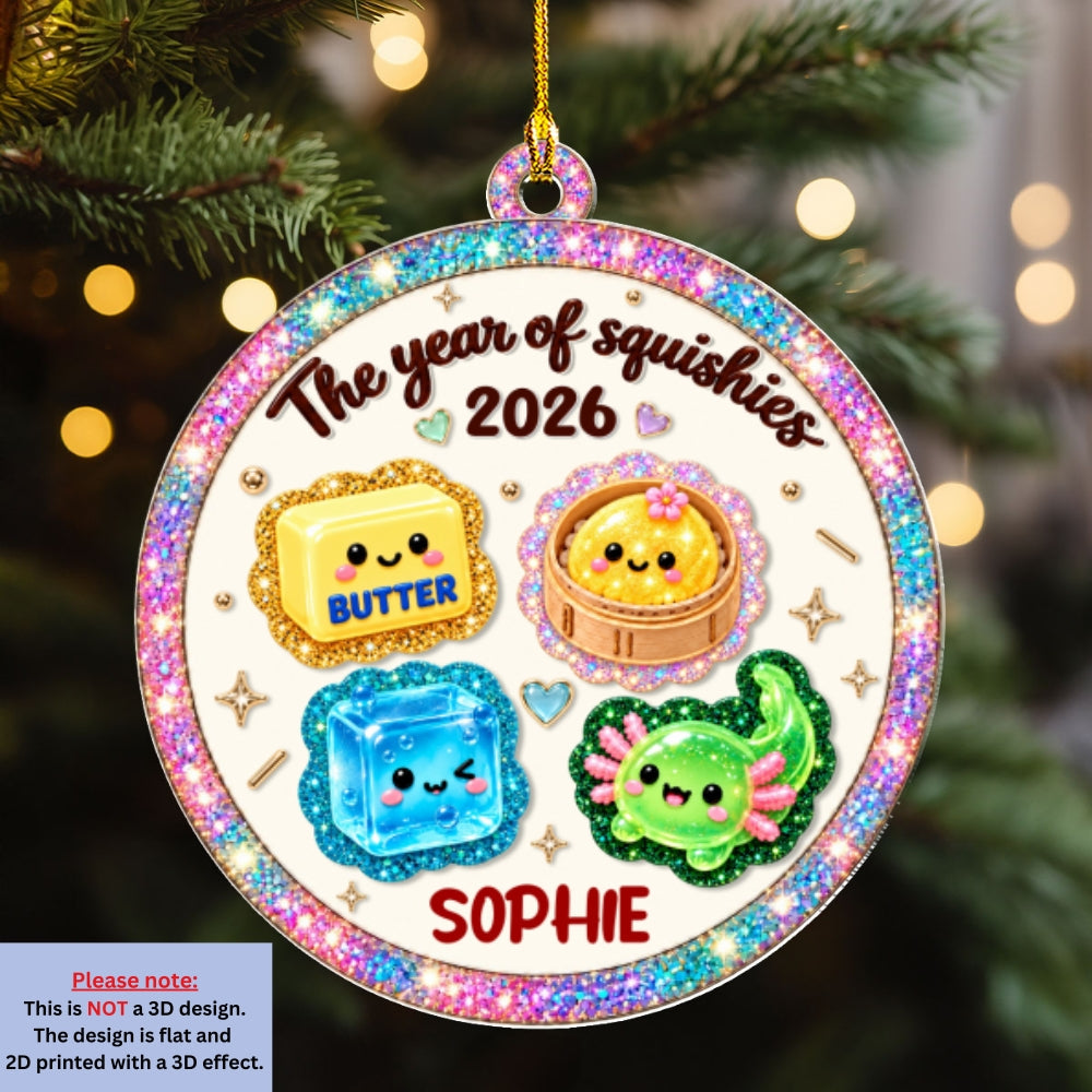 Custom Keepsake Christmas Ornament •  The Year Of Squishies Colorful - Personalized 3D Inflated Effect Acrylic Ornament