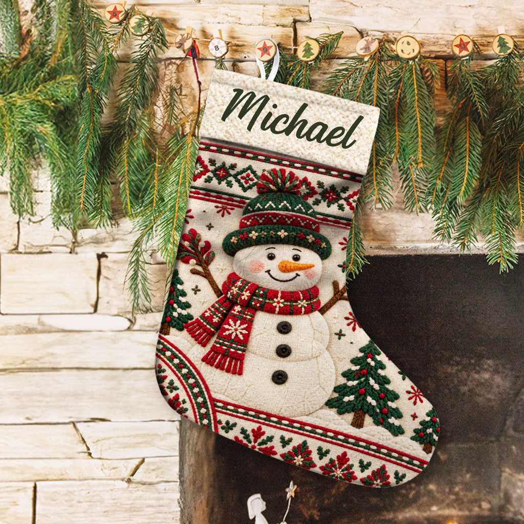 Snowman Family - Personalized Christmas Stocking