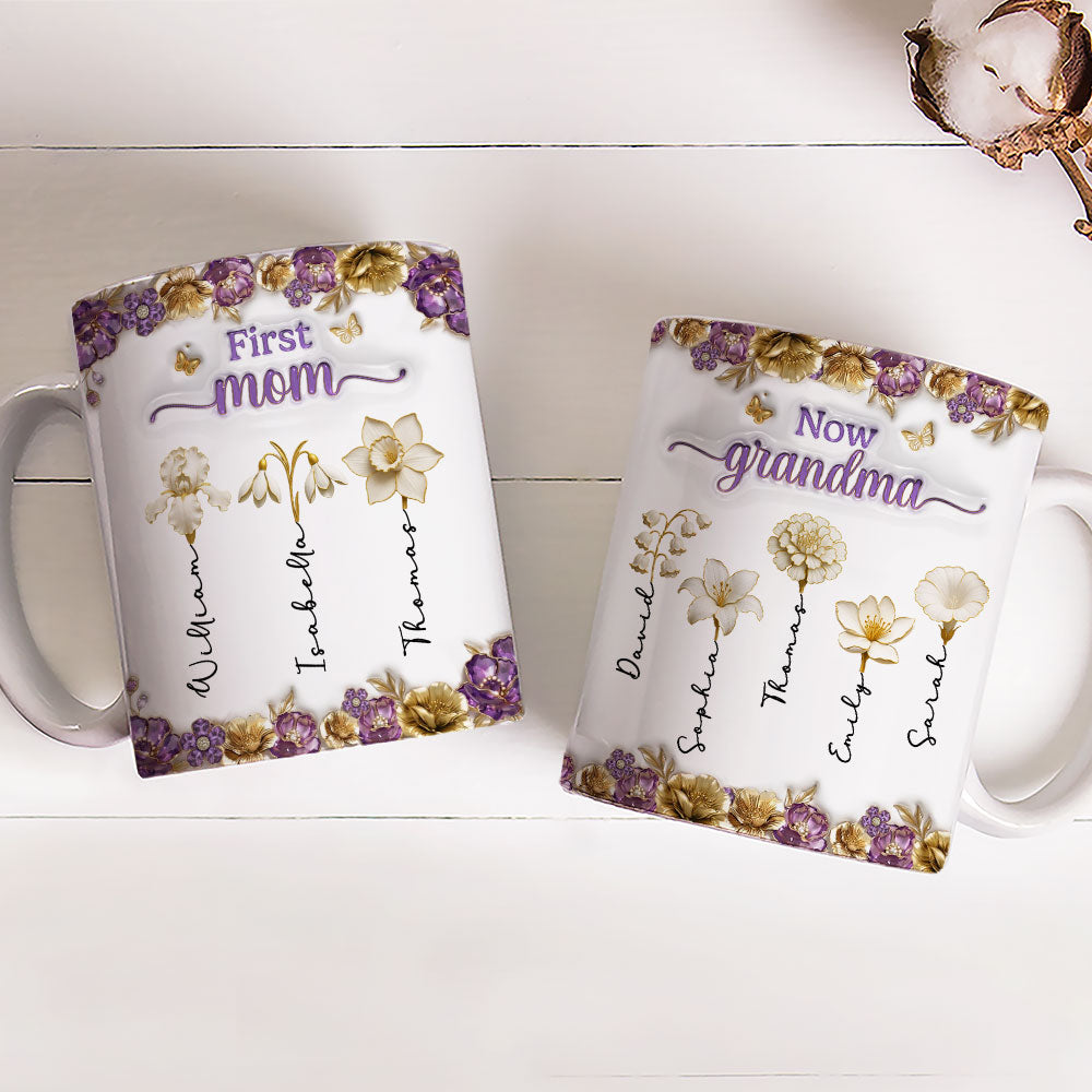 Custom Mother's Day Gift for Mom & Grandma • Mother Pearl Grandma Love - Personalized 3D Effect Mug