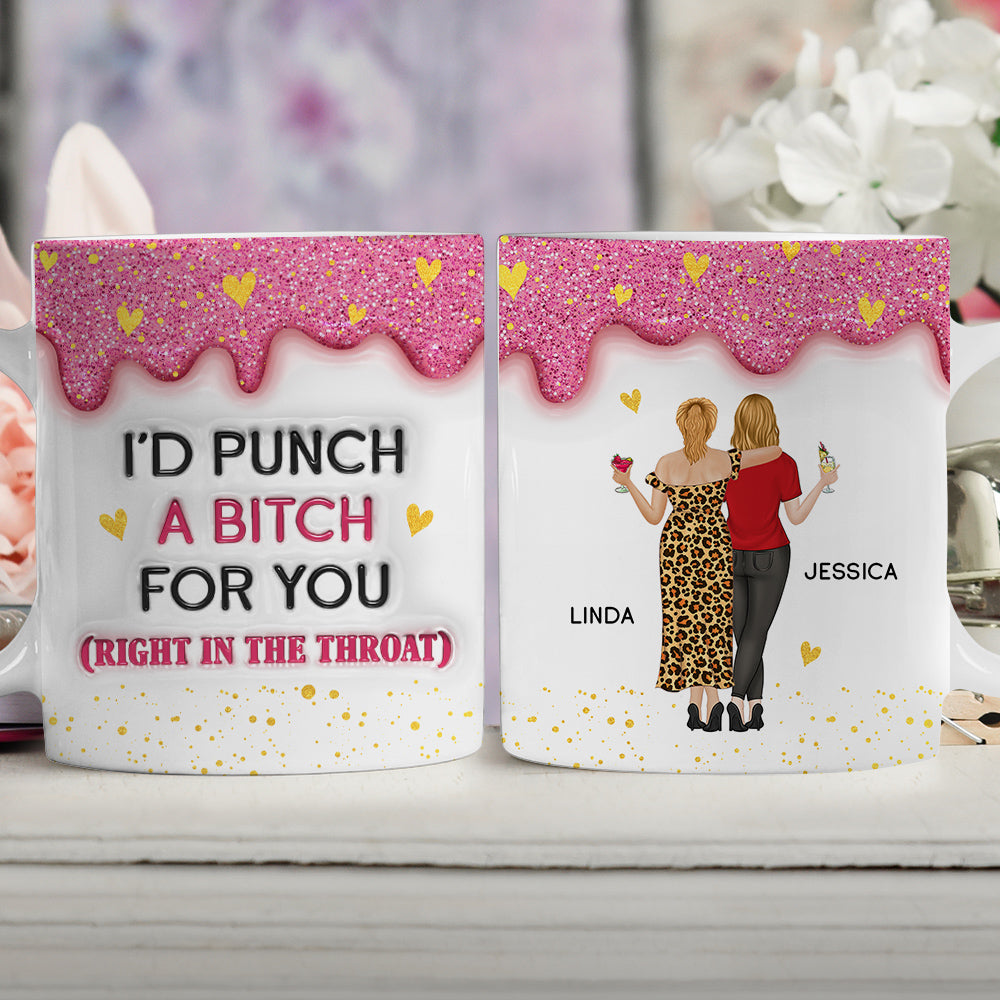 Custom Best Friend, Christmas & Birthday Friendship Keepsake Gift • Twinkle Bestie Glitter - Personalized 3D Inflated Effect Mug