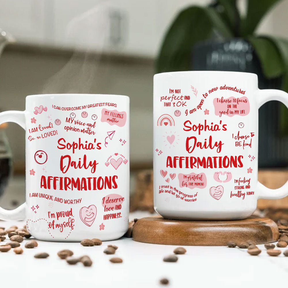 Custom Christmas & Birthday Keepsake Gift • Daily Affirmations - Personalized Coffee Mug