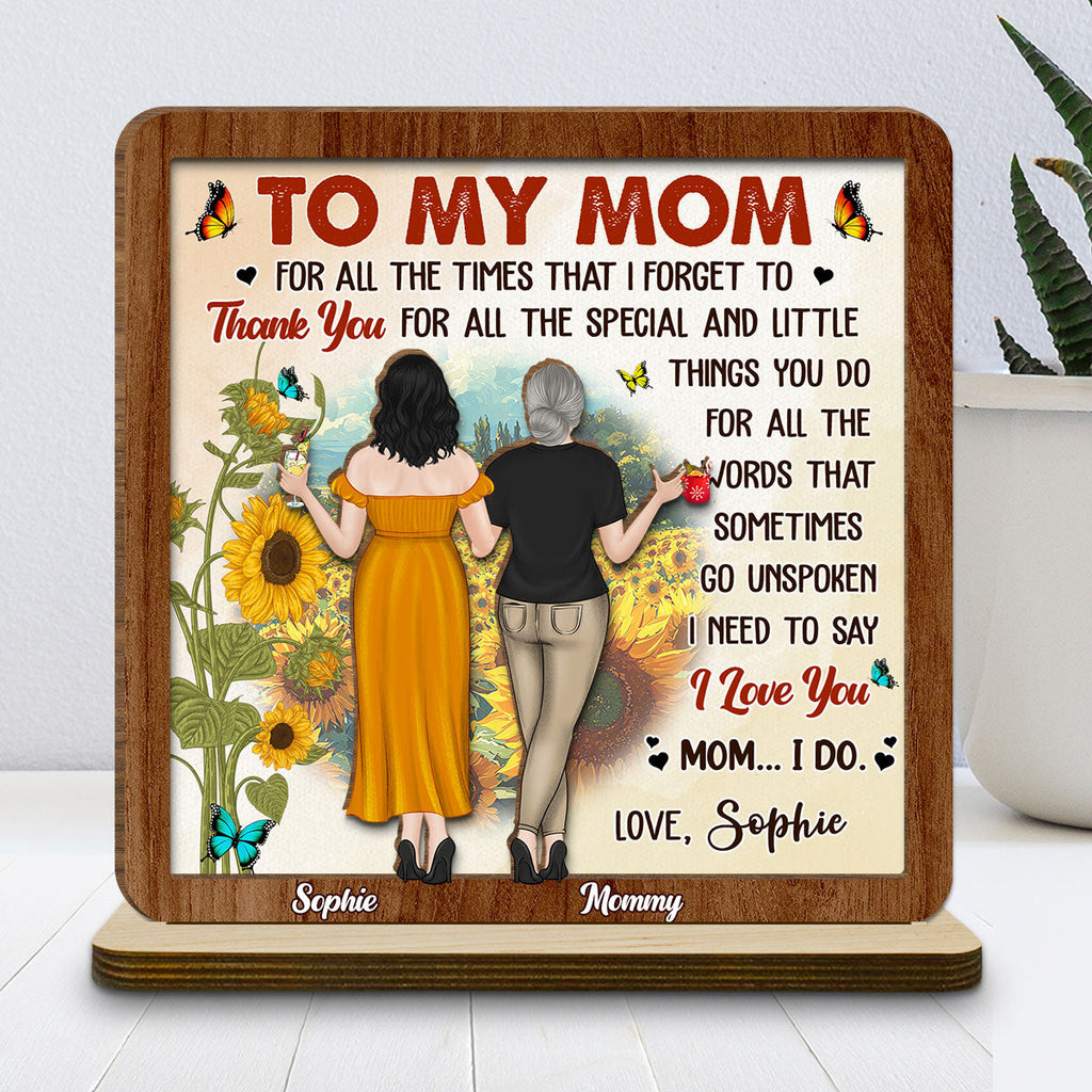 Custom Mother's Day Decor, Gift for Mom & Grandma • Forever Linked By Love - Personalized 2-Layer Wood Plaque With Flat Base