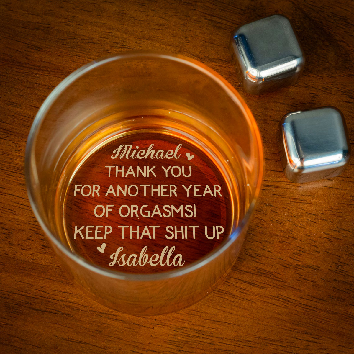 Custom Christmas Anniversary Birthday Drinkware Gifts for Husband • Best Orgasms Come From You - Personalized Engraved Whiskey Glass