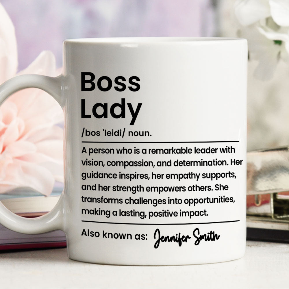 Custom Coworker, Christmas & Birthday Team Appreciation Gift • Boss Lady - Personalized Coffee Mug