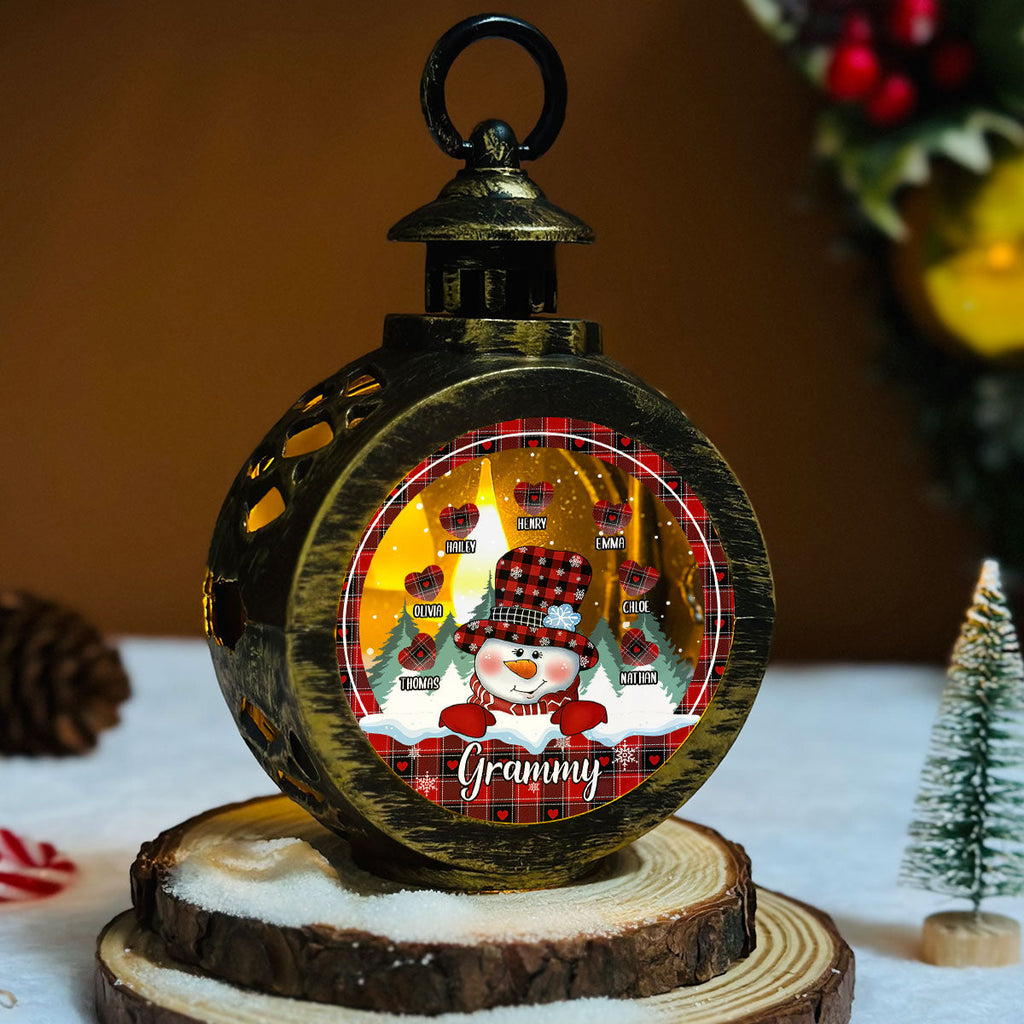 Custom Name Christmas Gifts for Grandma, Holiday Decor • Christmas Grandparents - Personalized Christmas Lantern