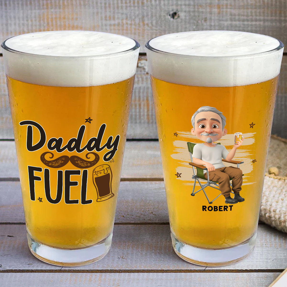 Dad Fuel - Personalized Beer Glass