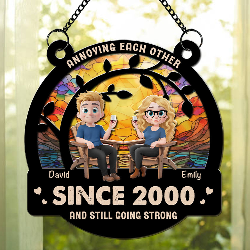 Custom Couple Hanging Decor, Anniversary Valentine's Day Gifts • Love Still Going Strong - Personalized Suncatcher