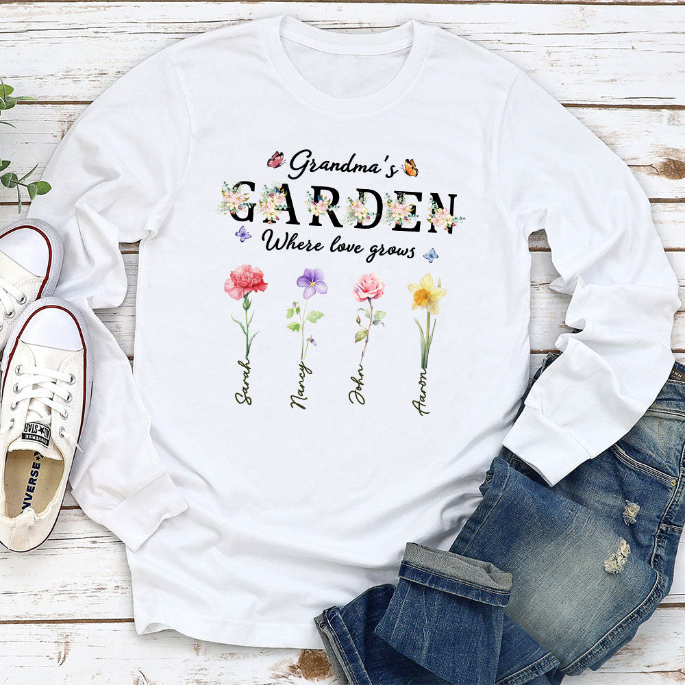 Custom Christmas & Birthday Gift for Grandma • Grandma Garden - Personalized Shirt
