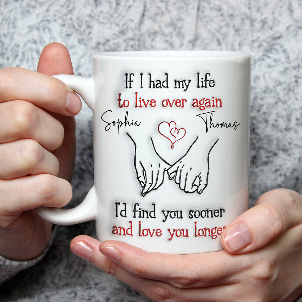 Custom Anniversary Keepsake Gifts For Couple • Love You Longer - Personalized 3D Inflated Effect Mug