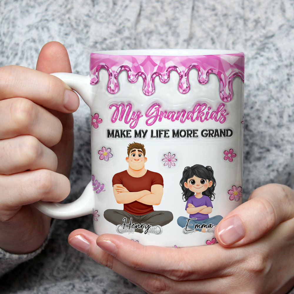 Custom Mother's Day Gift for Mom & Grandma • Lovely Grandkids And Grandma - Personalized 3D Inflated Effect Mug