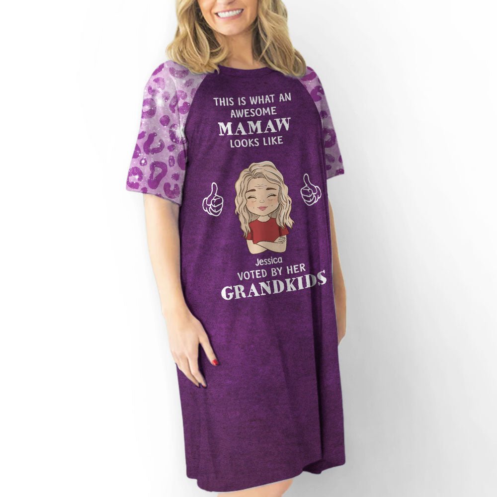 Awesome Grandma Look Like - Personalized 3/4 Sleeve Dress