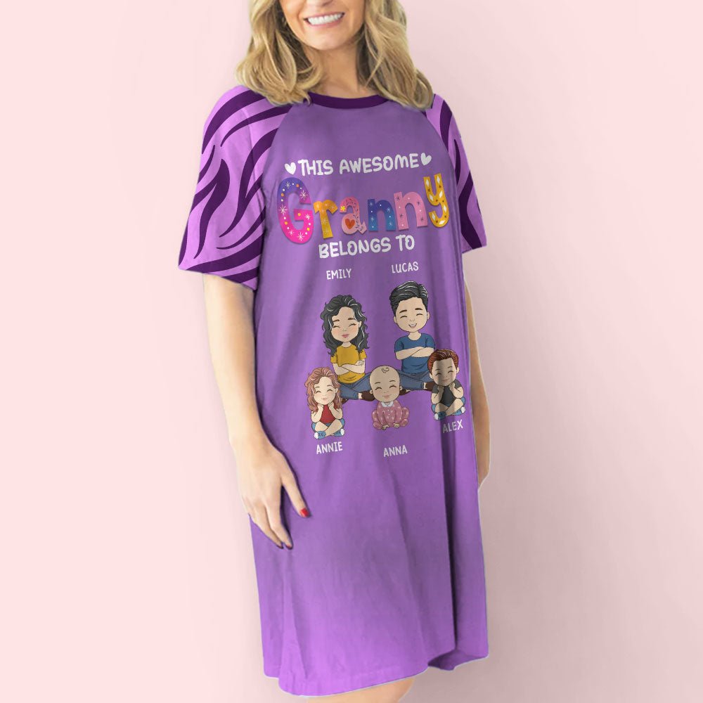 Awesome Grandma - Personalized 3/4 Sleeve Dress