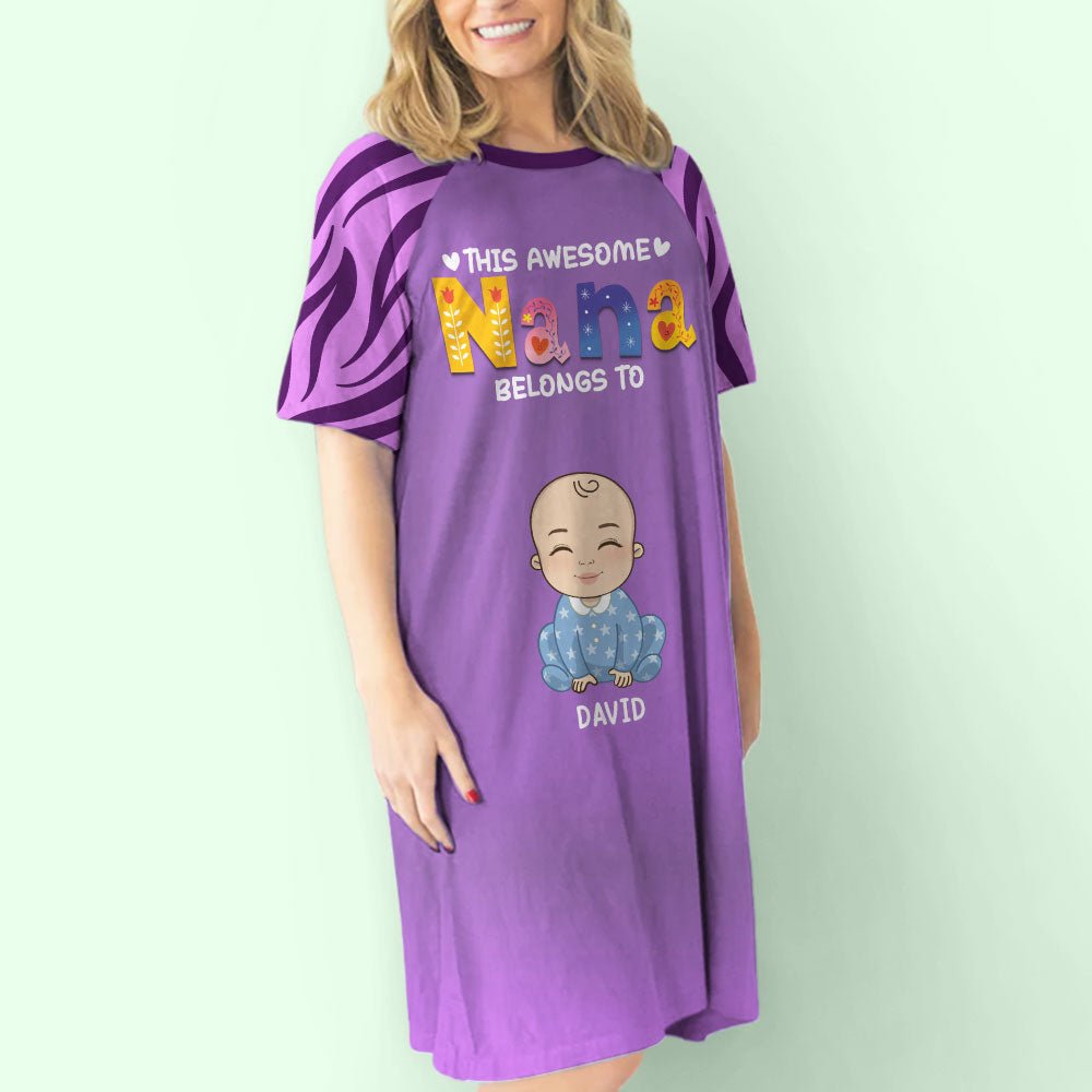 Awesome Grandma - Personalized 3/4 Sleeve Dress