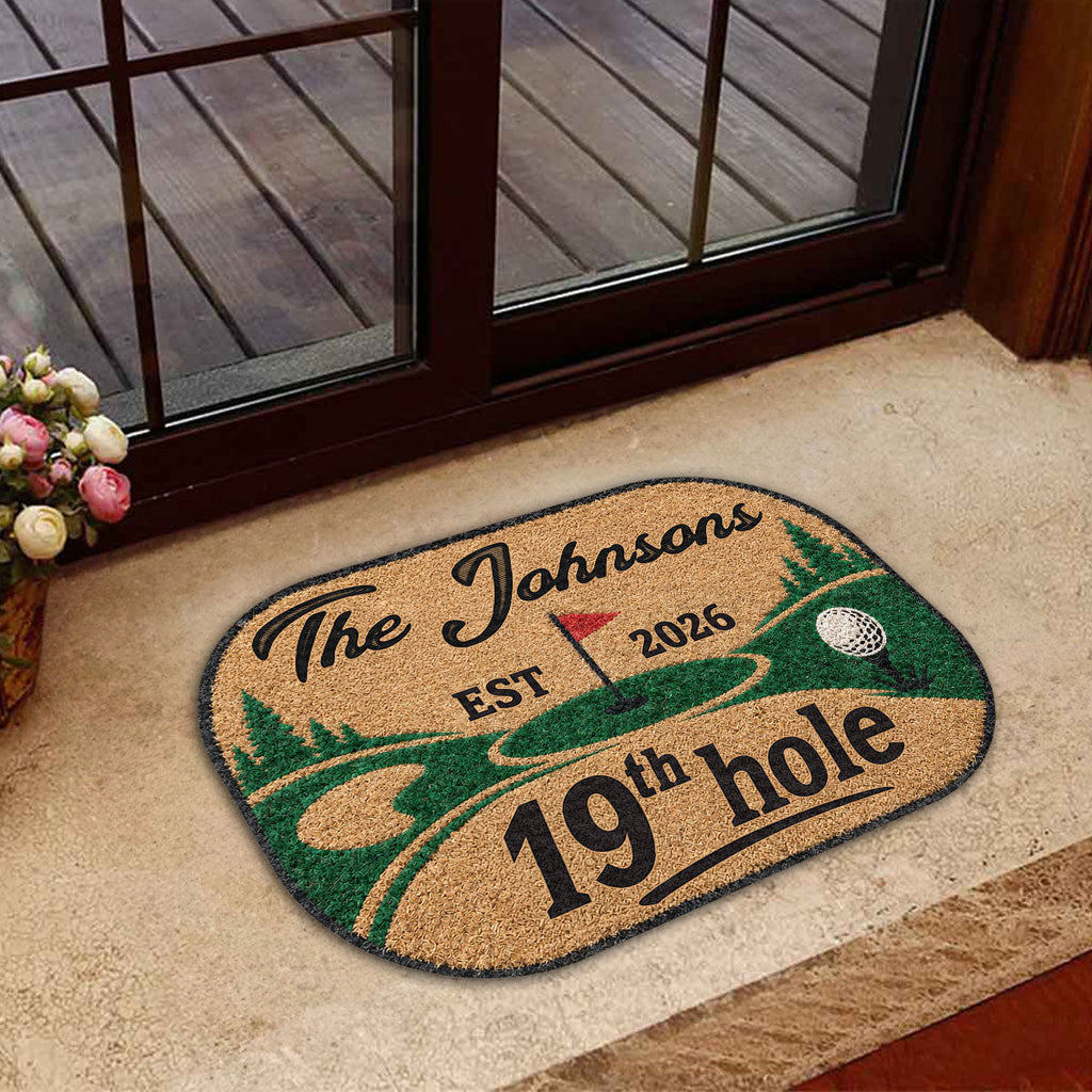 19Th Hole Welcome - Personalized Doormat