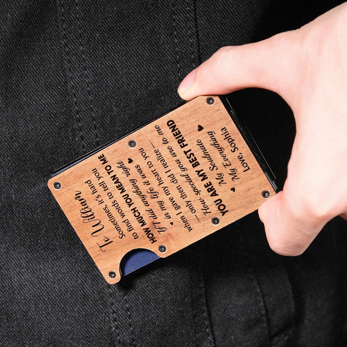 You Mean Everything To Me - Personalized Wooden Card Holder