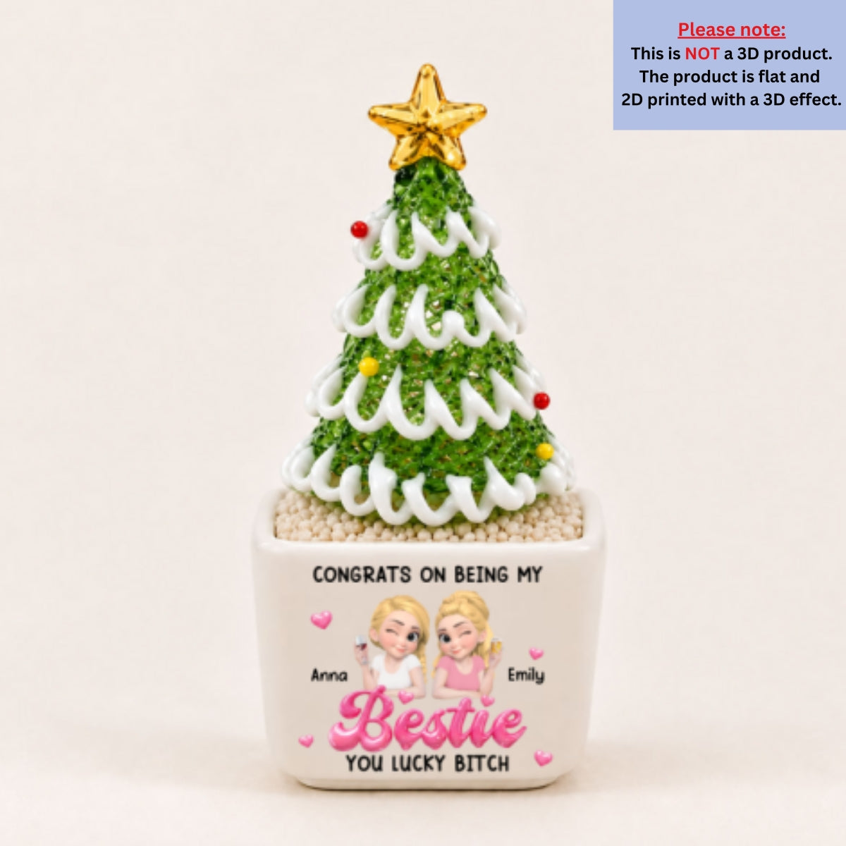 My Besties - Personalized Glass Christmas Tree