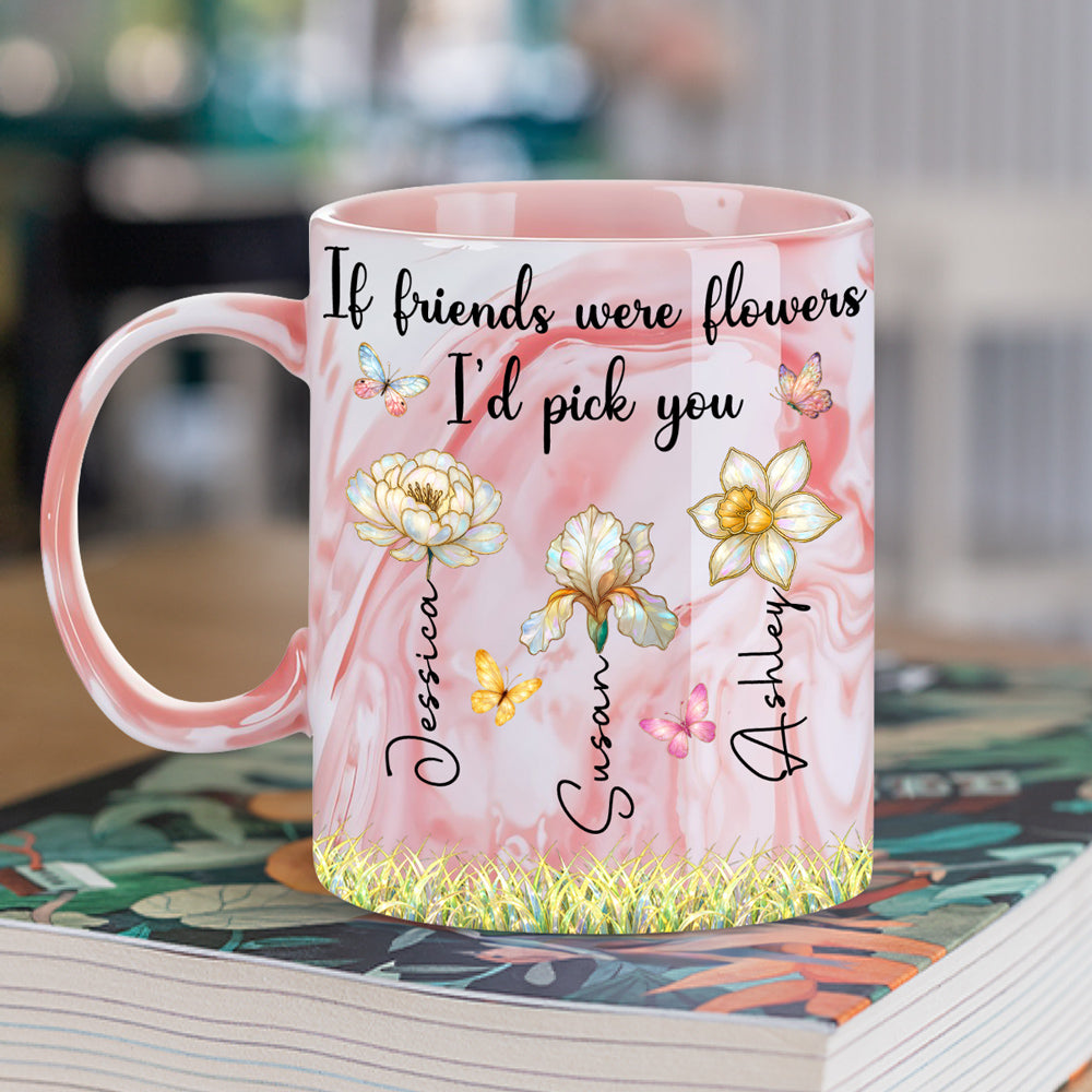 Custom Christmas & Birthday Gift for Brother & Sister • Pick You - Personalized Pink Marble Mug