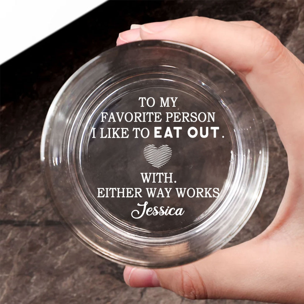 Custom Christmas Anniversary Birthday Drinkware Gifts for Husband • Love Served Hot And Wet - Personalized Engraved Whiskey Glass