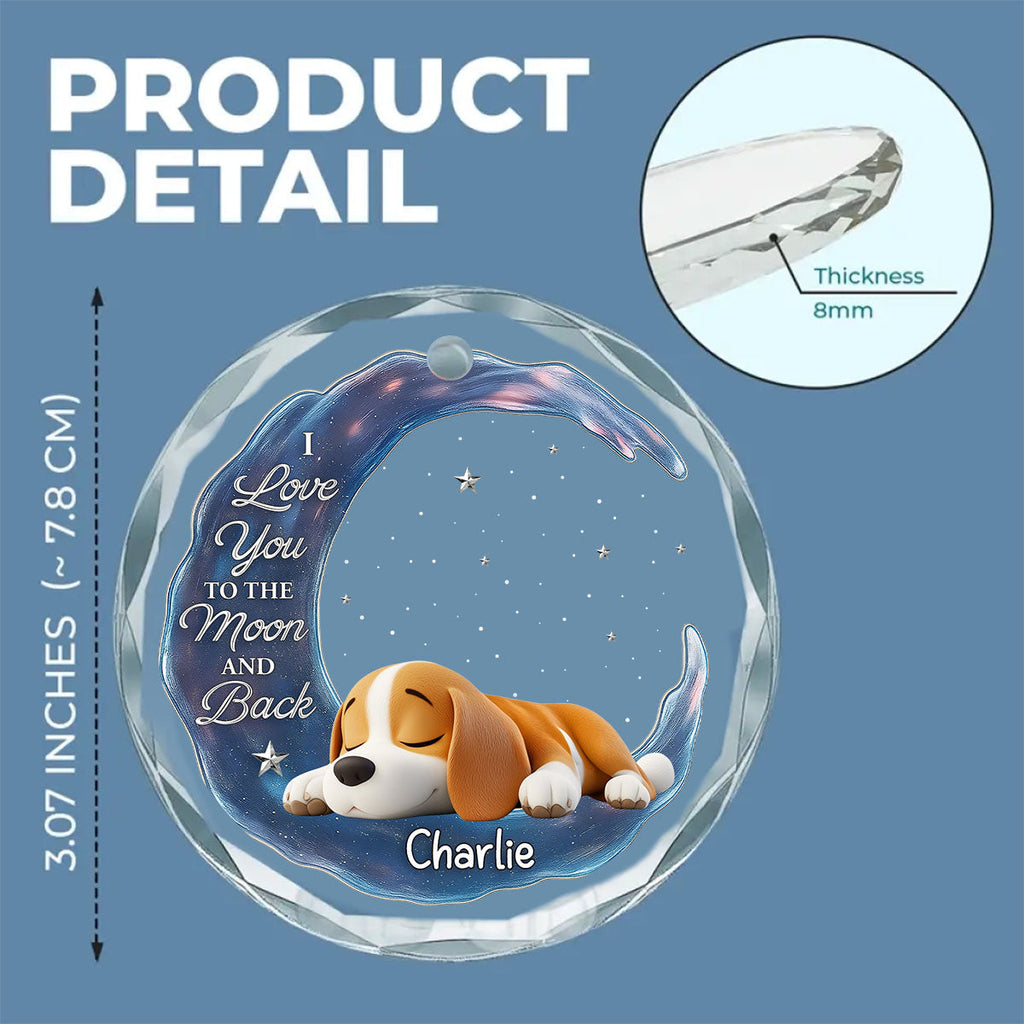 Custom Keepsake Christmas Ornament •  Love You To The Moon - Personalized Glass Ornament
