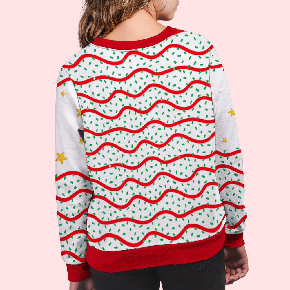 Custom Grandma Christmas Sweatshirt, Gift for Mothers • Grandma Christmas Tree Cake - Personalized All-Over-Print Sweatshirt