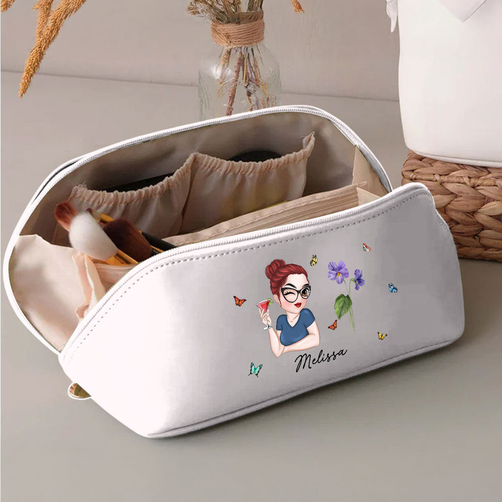 Beautiful Bestie - Personalized Leather Makeup Bag
