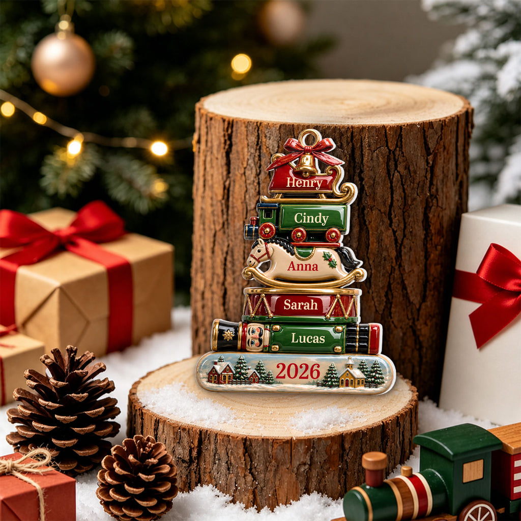 Custom Family Ornament, Christmas Gift for Family Members •  Family 2026 - Personalized 3D White Acrylic Ornament