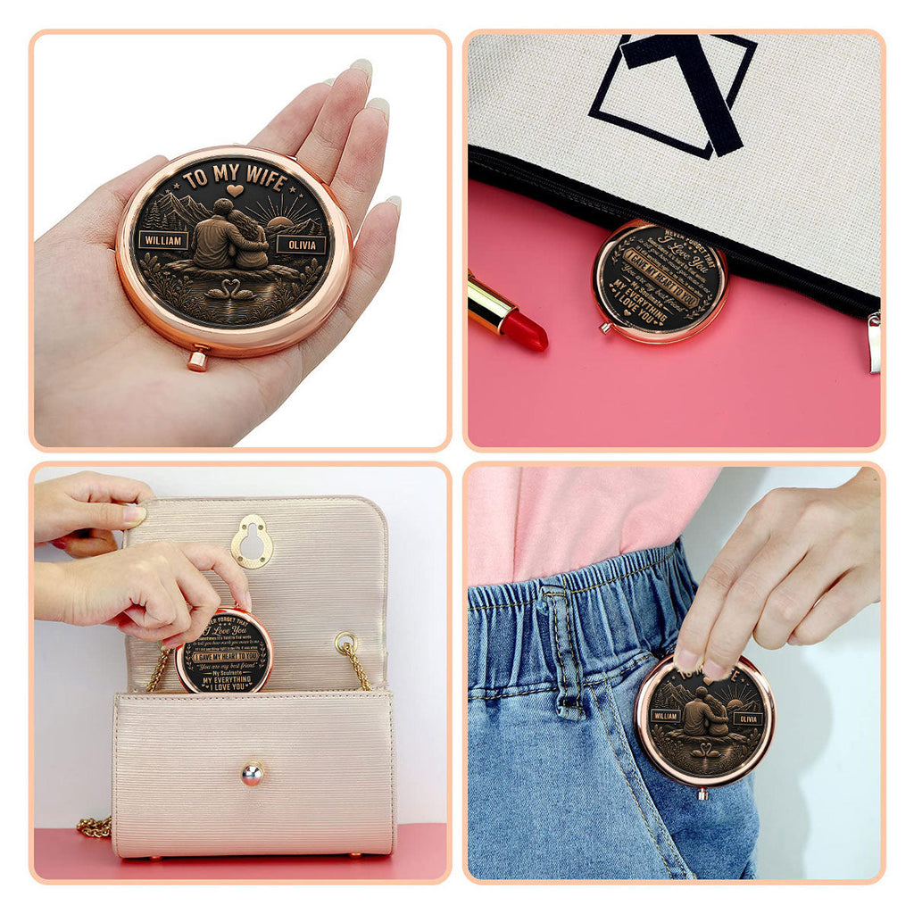Love Lasts Forever - Personalized Compact Mirror