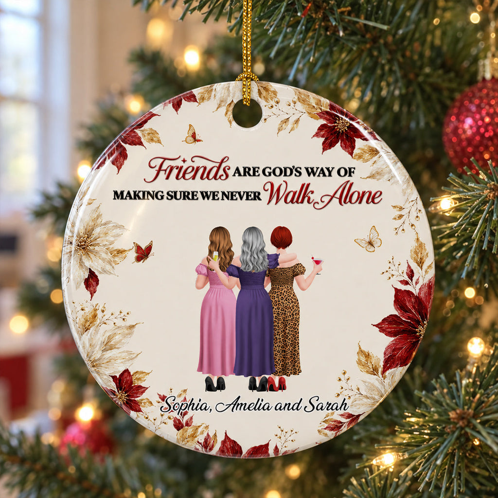 Custom Keepsake Christmas Ornament •  Never Walk Alone - Personalized Ceramic Ornament