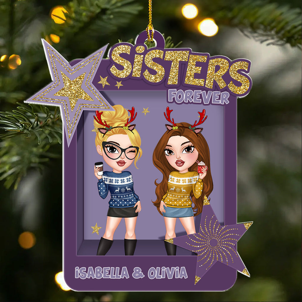 Custom Friendship Christmas Ornament, Best Friend Gift •  Bestie Energy Only - Personalized Acrylic Ornament