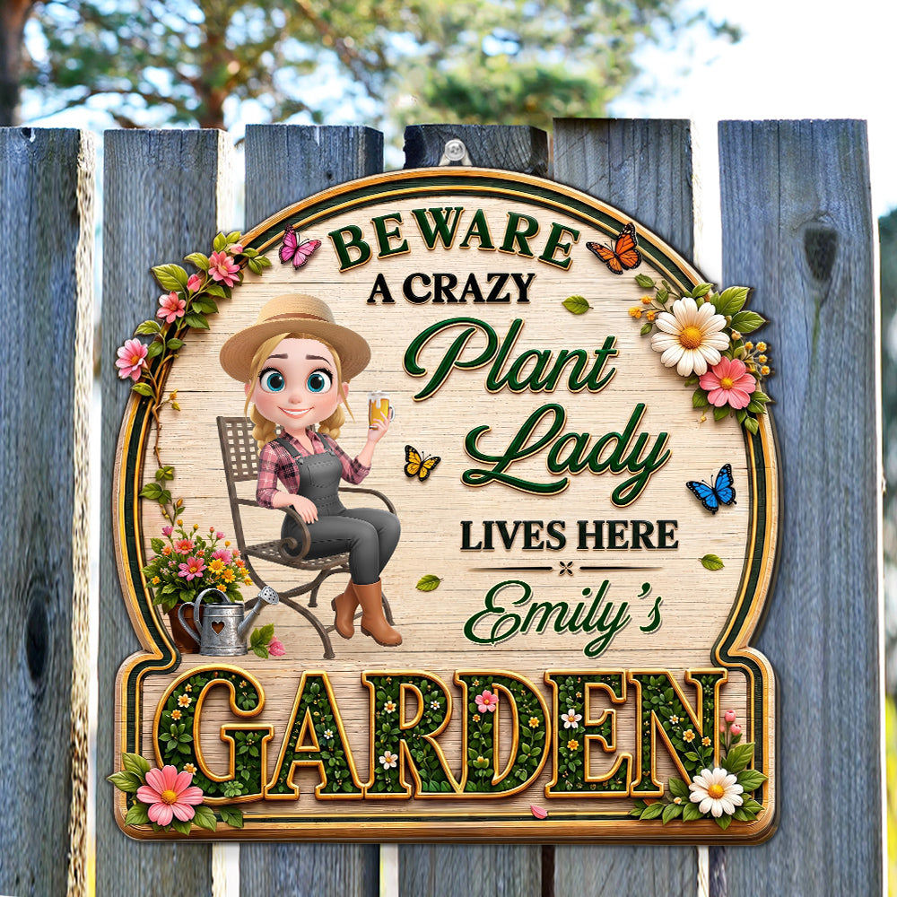 Custom 3D Family Summer Backyard, Patio & Porch Decor • Just The Lady - Personalized 3D Effect Wood Sign