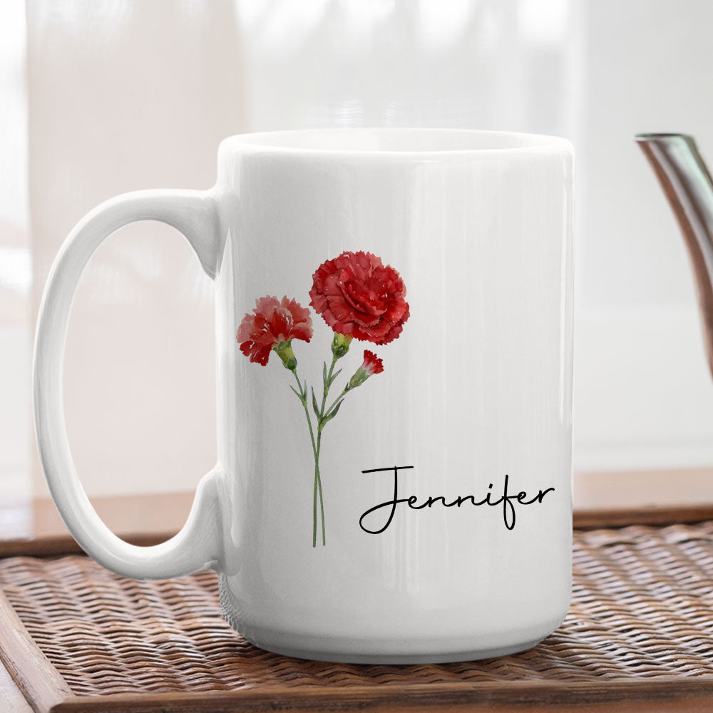 Custom Name & Birth Flower Birthday, Christmas Gift for Best Friend • Friends Are Flowers That Never Fade - Personalized Coffee Mug
