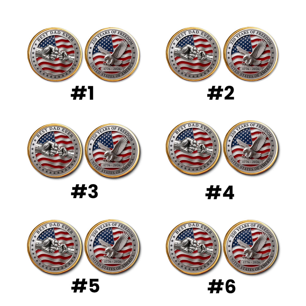 Stars And Stripes Dad - Personalized Commemorative Keepsake Coin
