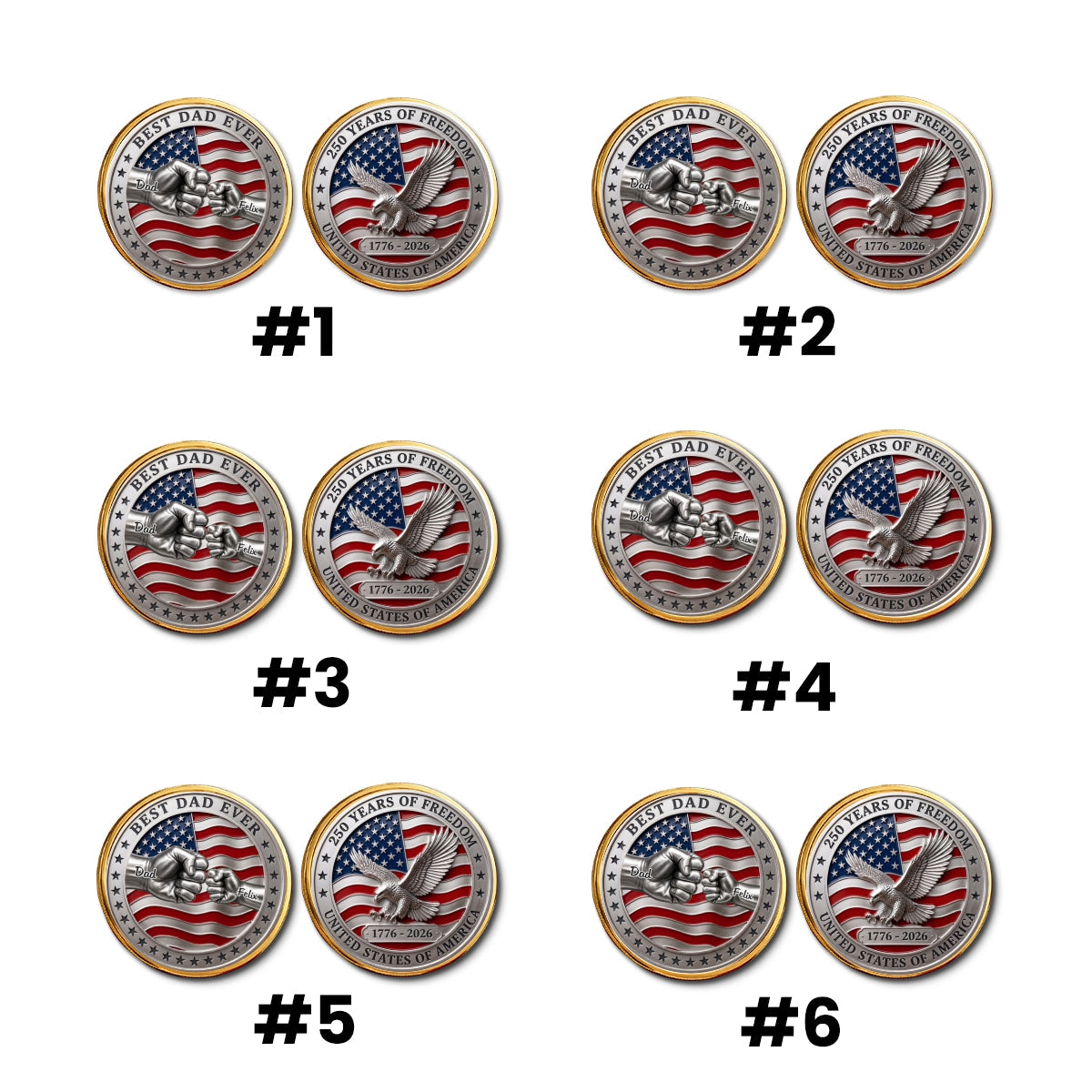 Stars And Stripes Dad - Personalized Commemorative Keepsake Coin
