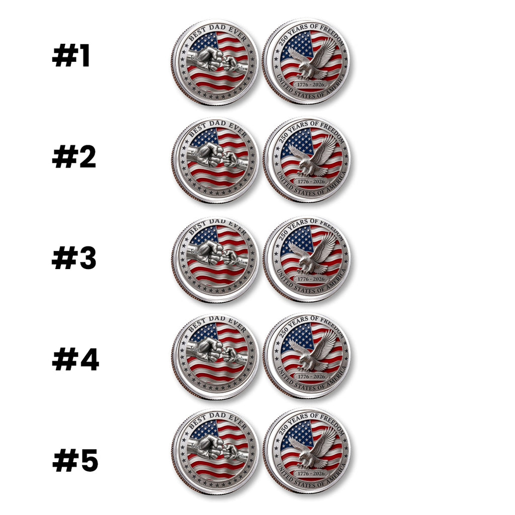 Stars And Stripes Dad - Personalized Commemorative Keepsake Coin
