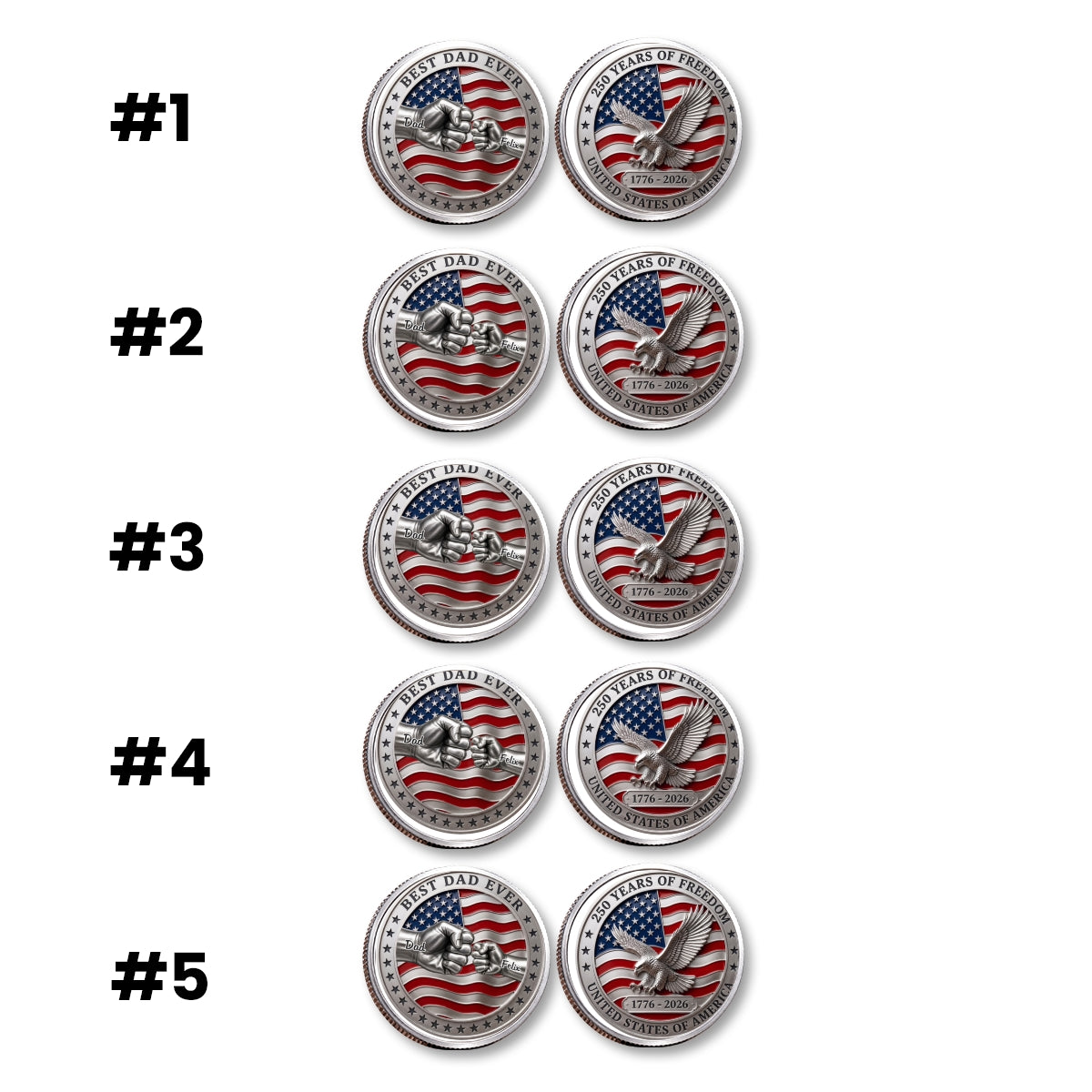 Stars And Stripes Dad - Personalized Commemorative Keepsake Coin