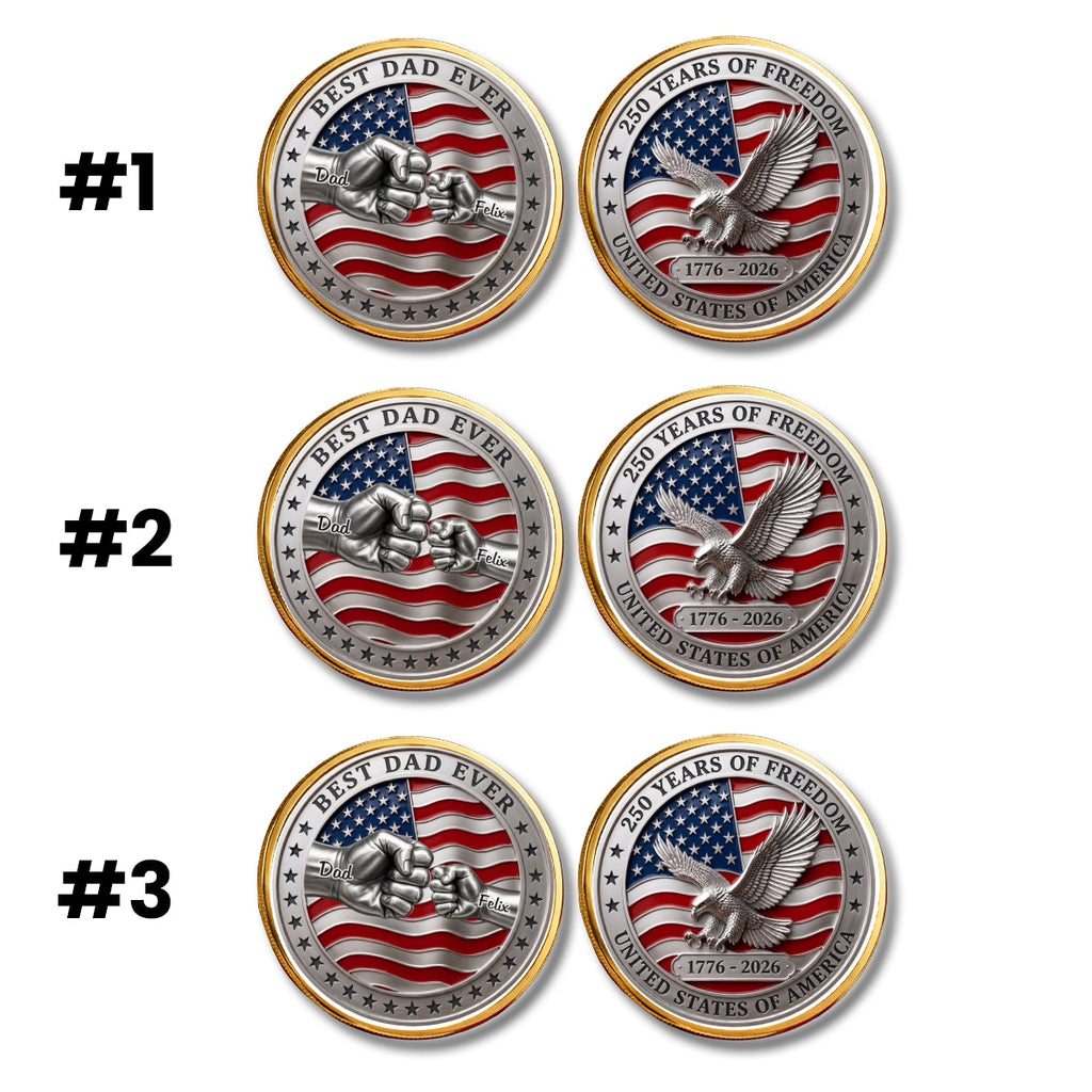 Stars And Stripes Dad - Personalized Commemorative Keepsake Coin
